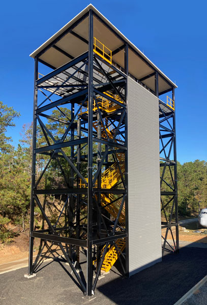 Metal Rappel Tower Installation