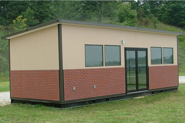 Outdoor Modular Office with brick siding