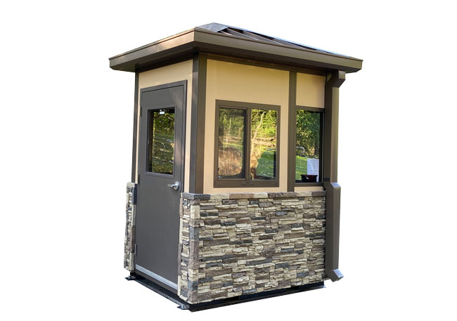 4x6 booth with faux rock siding