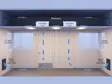 Diagram illustrating a Panel Built cleanroom with recirculating airflow