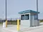 Access control booth with custom blue roof built to protect the perimeter of a government facility