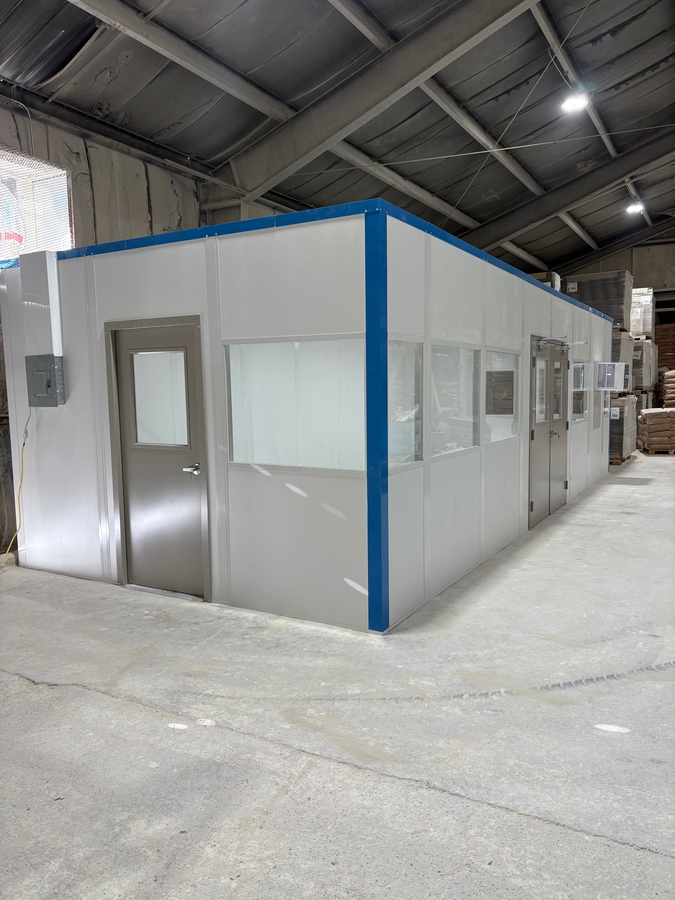 Panel Built 12’ X 30’ In-Plant Office with Custom Blue Extrusions